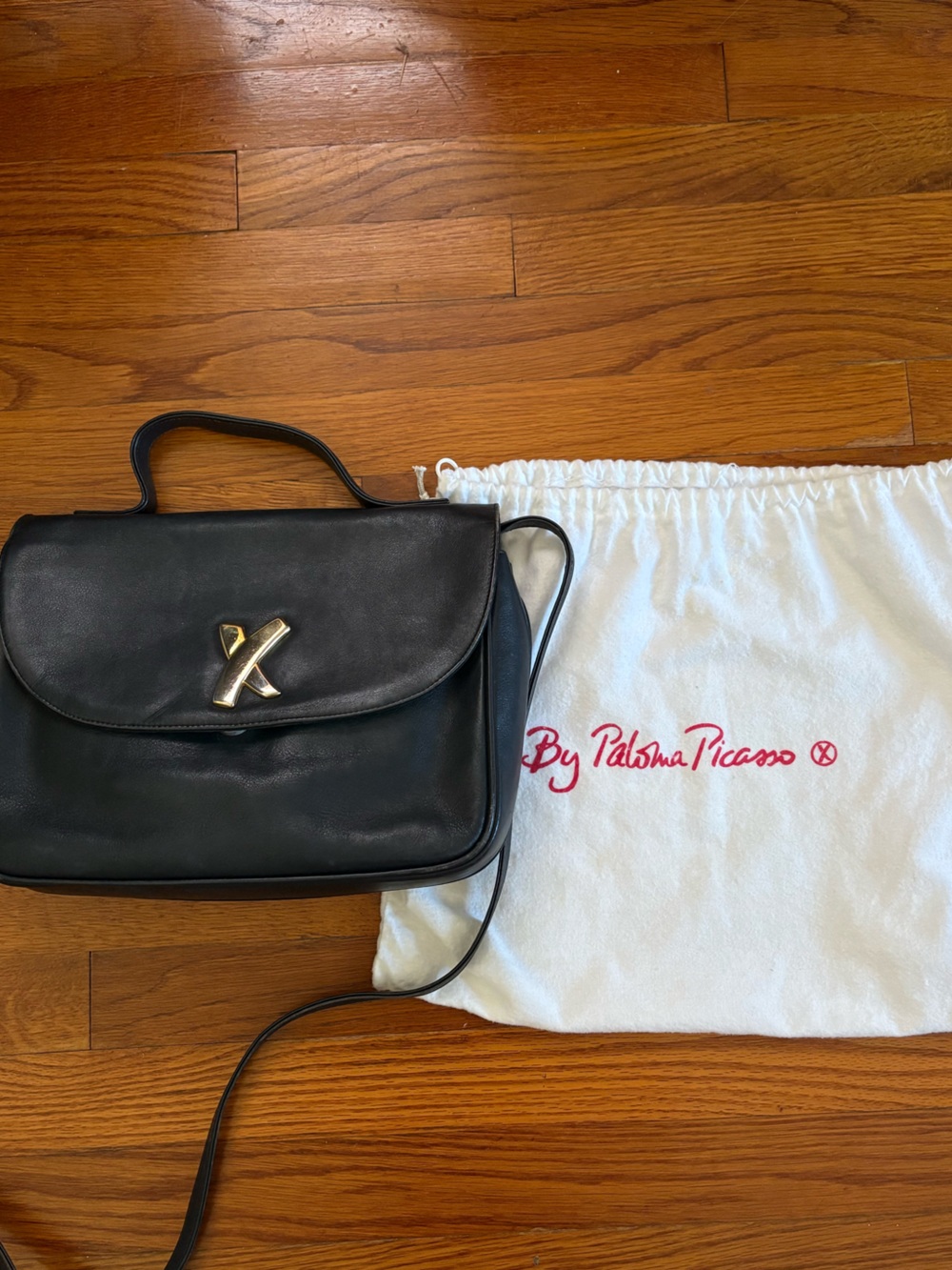 Vintage Paloma Picasso Black Leather Bag